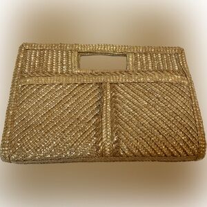 Vintage Tan Straw Handbag Purse Probably c1988